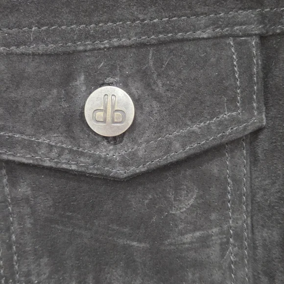 Dennis Basso Suede Leather Button Front Black Jacket Women’s Sz Small Washable - Picture 10 of 16